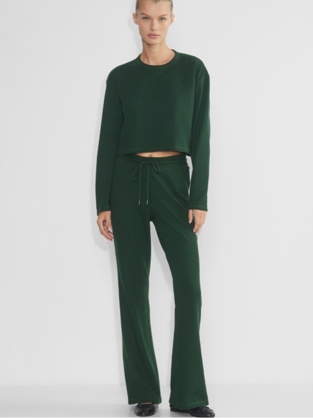 Sunday Best Dark Green Flared Sweatpants